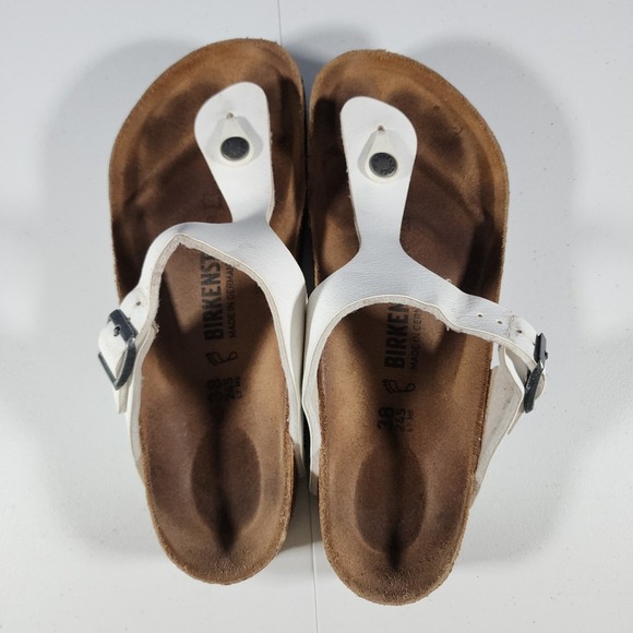 Birkenstock Gizeh Women's Sandals US 7.5 White Pearl Antique Lace Birko-Flor - Picture 10 of 13